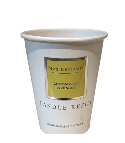 Lemongrass and Ginger Luxury Natural Candle Refill Max Benjamin