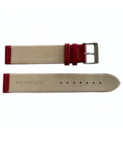 XL dark red watch leather strap with silver tone buckle 20mm