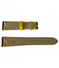 Louis Vuitton monogram leather strap for watches brown & yellow 18 mm