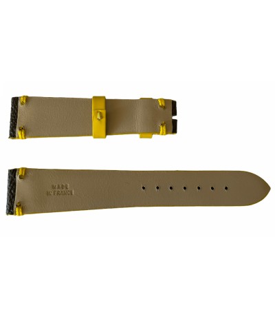 Louis Vuitton monogram leather strap for watches brown & yellow 18 mm