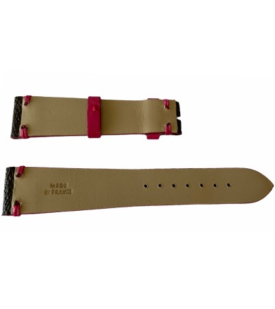 Louis Vuitton monogram leather strap for watches brown & pink 20mm