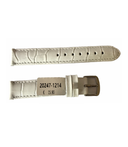 Louisiana Croco White Leather Strap For Ladies Watches 12mm