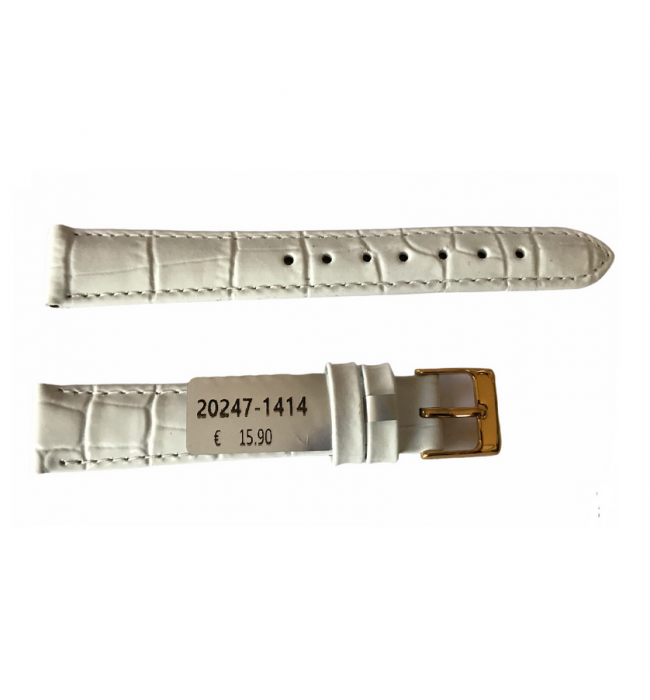 Louisiana Croco White Leather Strap For Ladies Watches 14mm