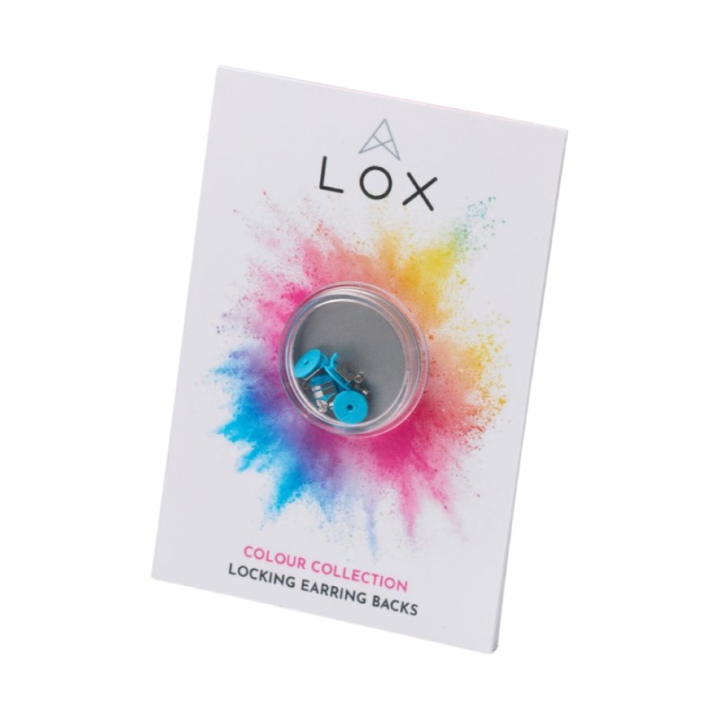 LOX класически заключващи задни части за обеци в син цвят LOX класически заключващи задни части за обеци в син цвят