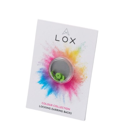 LOX classic locking earring backs green colour