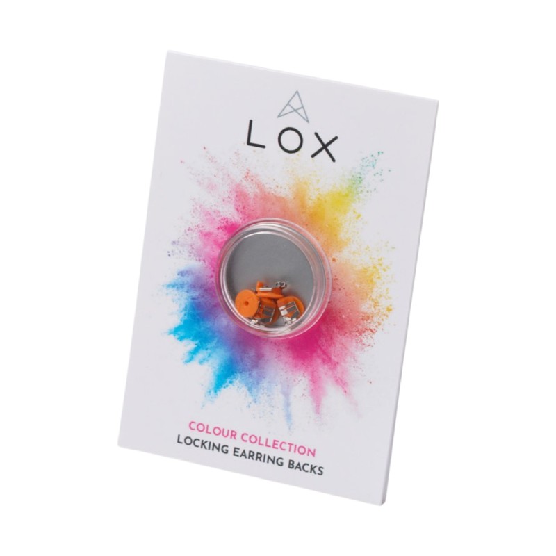 LOX оранжеви заключващи капачки за обеци LOX оранжеви заключващи капачки за обеци