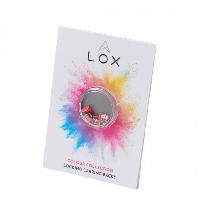 LOX classic locking earring backs pink colour