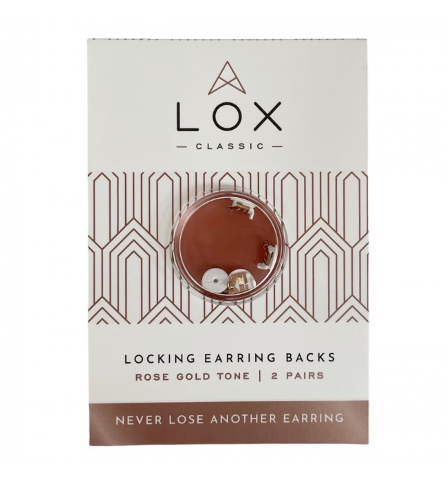 LOX classic locking earring backs rose gold tone