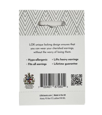 LOX classic locking earring backs silver