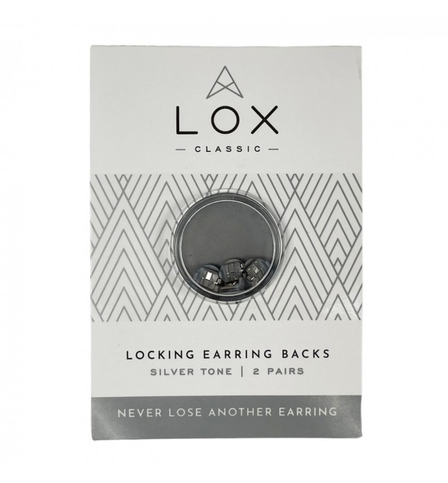 LOX classic locking earring backs silver