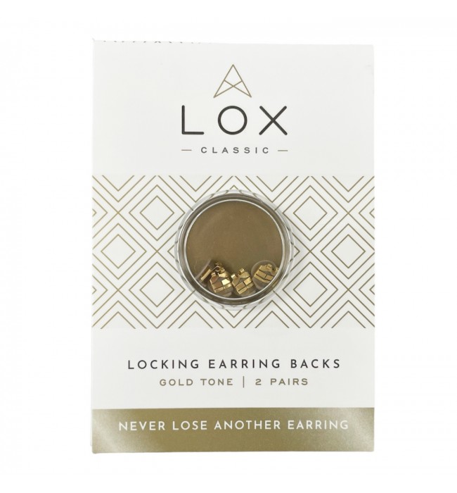 LOX classic locking earring backs gold tone
