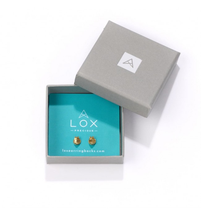 Lox Precious 24ct Gold Plated 925 Sterling Silver Locking Earring Backs – One Pair