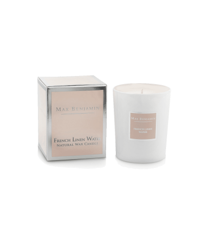Max Benjamin French Linen Water Natural Wax Candle