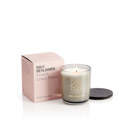French Linen Water Luxury Natural Candle & Lid – Max Benjamin
