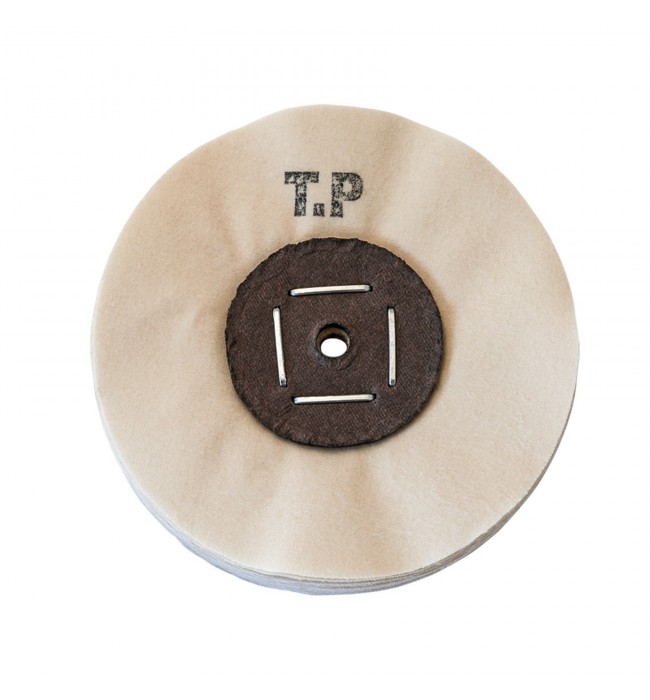 Merard polishing wheel N° TP, natural coloured cotton Ø 100 mm, 40 folds