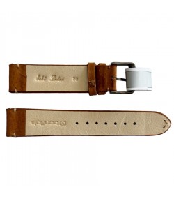 Mokka beige leather strap with stitch 20 mm