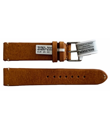 Mokka beige leather strap with stit ...