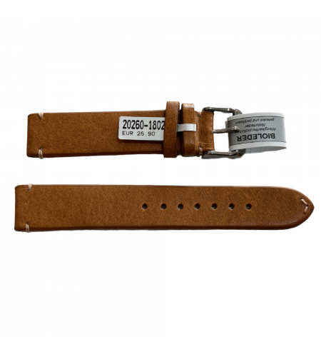 Mokka beige leather strap with stit ...