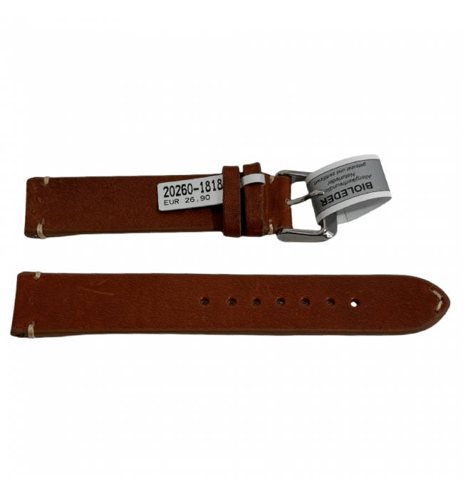 Mokka reddish brown strap with stitch 18 mm