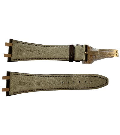 New Audemars Piguet 41mm leather brown strap with 18k rose gold buckle