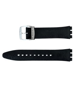 New black leather Swatch strap ASS07S100, ASS07S100C, 20mm