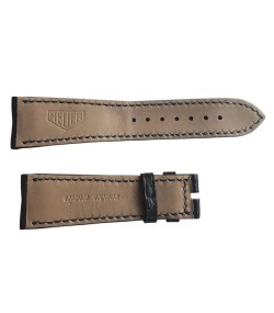 New Heuer Carrera alligator dark grey leather strap 22mm
