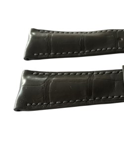New Heuer Carrera alligator dark grey leather strap 22mm