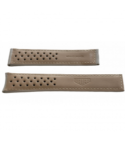 New Heuer grey leather strap 22mm for vintage watches