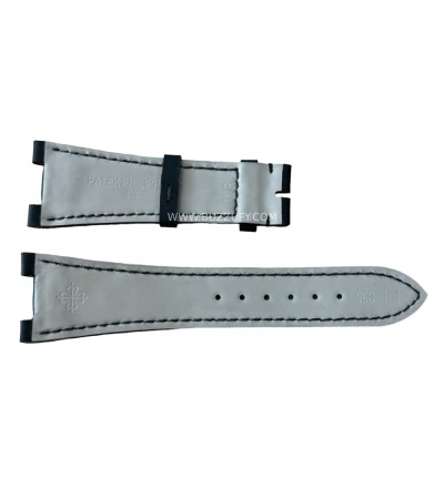 New leather black strap for Patek Philippe watches 25 x 12 mm
