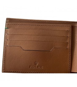 New Rolex leather brown men's wallet