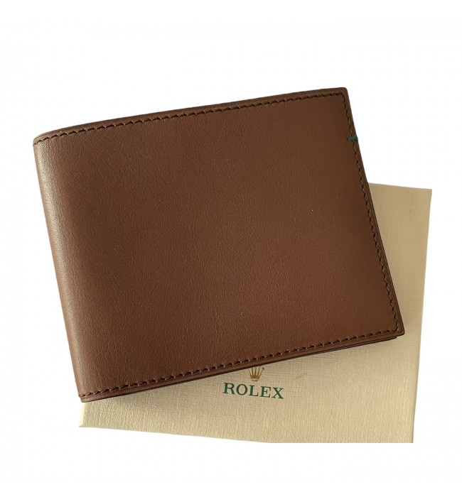 New Rolex leather brown men's wallet