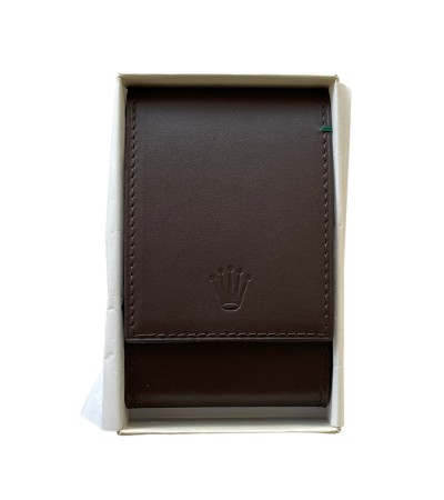 New Rolex leather pouch travel box in brown for 1 watch