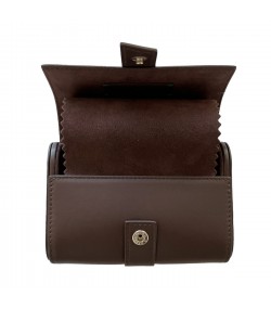 New Rolex leather pouch travel box in brown for 2 watches