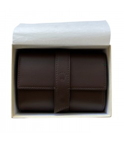 New Rolex leather pouch travel box in brown for 2 watches