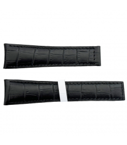 New Tag Heuer black leather alligator watch strap 22mm