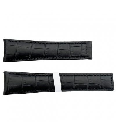 New Tag Heuer black leather alligator watch strap 22mm