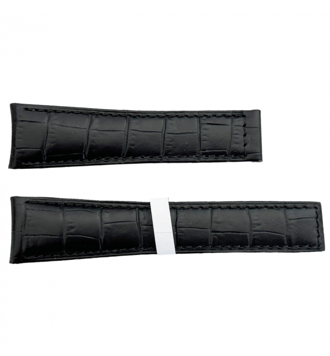 New Tag Heuer black leather alligator watch strap 22mm