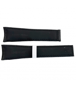 New Tag Heuer black leather alligator watch strap 22mm