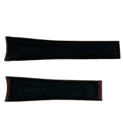 New Tag Heuer genuine leather strap, dark brown 22mm