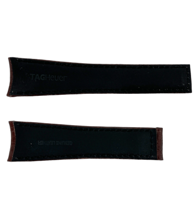 New Tag Heuer genuine leather strap, dark brown 22mm