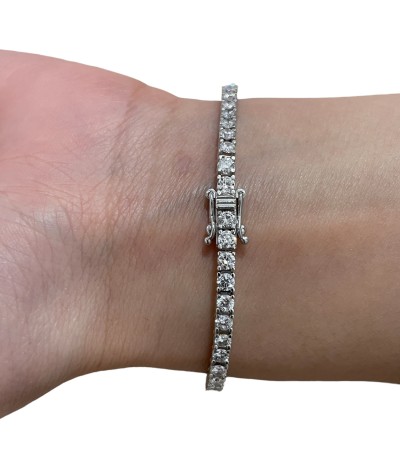 New Tennis bracelet 14k white gold with diamonds 4.23 ct 7 inch