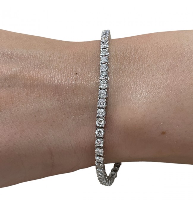 New Tennis bracelet 14k white gold with diamonds 4.23 ct 7 inch
