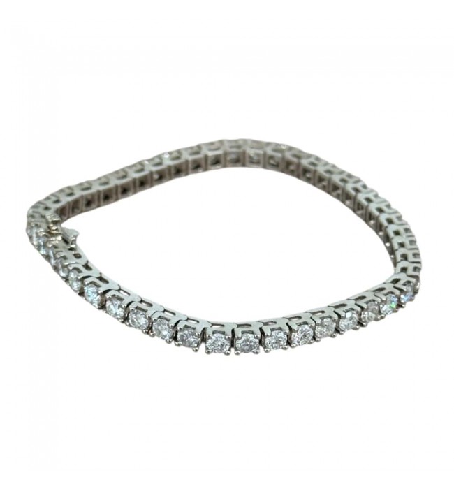New Tennis bracelet 14k white gold with natural diamonds 6.6 ct, 15.29 gr.