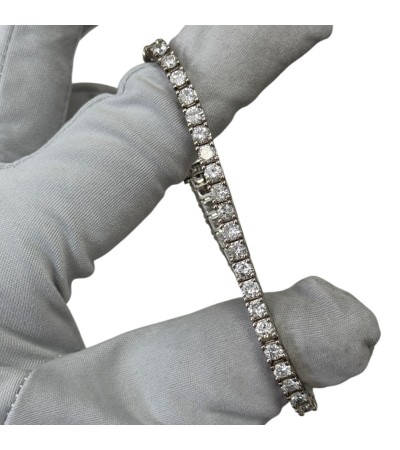 New Tennis bracelet 14k white gold with natural diamonds 6.6 ct, 15.29 gr.