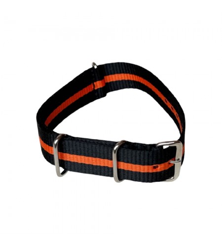 Nylon watch NATO strap black with o ...