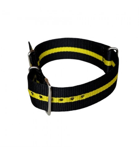 Nylon watch NATO strap black with y ...