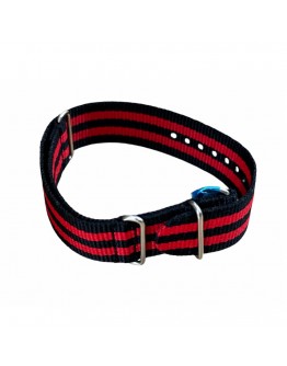 Nylon watch NATO strap red with bla ...
