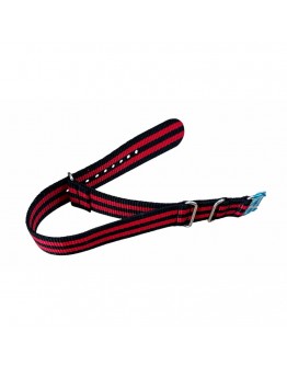 Nylon watch NATO strap red with bla ...