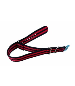 Nylon watch NATO strap red with black, 20mm