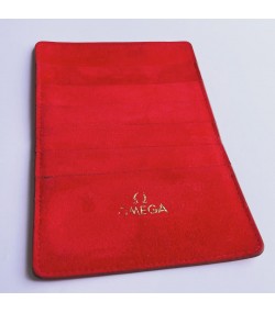 Omega red warranty card holder wallet